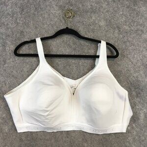 Cacique Bra 50B Lightly Lined No Wire Full Coverage Cotton Blend Soft White